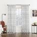 No. 918 Kaz Embroidered Retro Curves Sheer Rod Pocket Curtain Panel, Single Panel