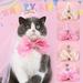Pnellth Pet Sparkling Birthday Party Hats Dogs Cats Bow Sequins Decorations Crown Cape Pet Costume Accessories