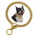 Gold Dog Collars 10mm Thick Cuban Link Dog Collar for Small Medium Dogs 18K Chew Proof Gold Chain Dog Collar 316L Stainless Steel Chain Dog Collars