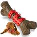 RANTOJOY Tough Dog Toys Aggressive Chew Toys for Large Dogs Durable Dog Chew Toys for Medium Large Breed Nylon Rubber Dog Teething Stick Toys Puppy Chewers Dogs Birthday Gift Nearly Indestructibl