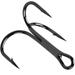Treble Fishing Hooks Super Sharp Solid Triple Barbed Fish Hook Strong Wide Gap High Carbon Steel Barbed Hook for Fishing Lures Baits Freshwater Saltwater (Black 14# 110pcs)