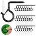 LUIISIS 24 PCS Q-Hanger Hooks with Safety Buckle Patio Light Hangers Windproof Ceiling Hooks for Hanging Outdoor String Lights Screw Hooks for Hanging Patio Lights Christmas Lights and Plants