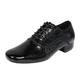 Quealent Adult Men Shoes Dress Shoe Laces Men Leather Men S Modern Dance Shoes Low Heel Square Toe Dance Shoes Ballet Shoes for Men Leather Black 11