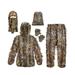 ABIDE Ghillie Suit Adult 3D Leafy Suit for Hunting Hunting Gear Including Hunting Clothes Hunting Gloves Leafy Face Mask and Bag Lightweight Leafy Camo Suit for Jungle Hunting and Halloween XL