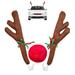 Car Christmas Reindeer Antler Decorations Vehicle Christmas Car Decor Kit with Jingle Bells Rudolph Reindeer and Red Nose Auto Accessories Decoration Kit Best for Car SUV Van Truck Xmas Gift Set