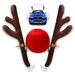 Christmas Car Reindeer Antler Decorations Vehicle Xmas Decorations Auto Decoration Reindeer Kit with Jingle Bells Rudolph Reindeer and Red Nose for Car Accessories Christmas-Antlers