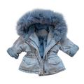 adviicd Toddler Girl s Plus Size Jacket Military Cargo Jackets with Multi Pockets Warm Coats Blue 110