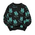 Kids Children Toddler Baby Boys Hoodies Girls Hoodies Long Sleeve Letter Cute Cartoon Rabbit Print Pullover Sweatshirt Tops Blouse Clothes Outfits Black 6 Years-7 Years