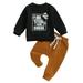 Kids Baby Boys Outfits Set Long Sleeve Sweatshirt with Sweatpants Halloween Clothes Suit