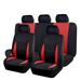 Flying Banner Car Seat Covers Full Set Front Seats and Rear Bench Polyester car seat Protectors Black Gray Purple airbag Compatible Rear Bench Split (Black Red)