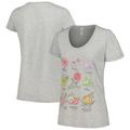 Women's Heather Gray Disney Princess Flowers Scoop Neck T-Shirt
