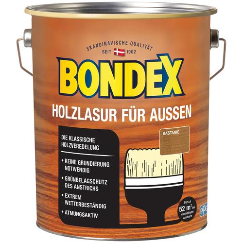 "BONDEX Holzschutzlasur ""HOLZLASUR FÜR AUSSEN"" Farben Gr. 4000 ml, braun (kastanie) Holzlasuren"