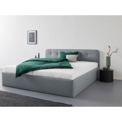 Polsterbett "Rostock", grau (mittelgrau), L:210cm, Bezug 100% Polyurethan, Polsterung: Polsterwatte, Material Gestell: gepolsterter Holzwerkstoff, WESTFALIA SCHLAFKOMFORT, Betten, auch mit Stauraum und Kopfteilverstellung erhältlich Image