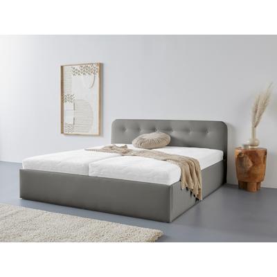 Polsterbett "Rostock", grau, L:210cm, Bezug 100% Polyurethan, Polsterung: Polsterwatte, Material Gestell: gepolsterter Holzwerkstoff, WESTFALIA SCHLAFKOMFORT, Betten, auch mit Stauraum und Kopfteilverstellung erhältlich Image