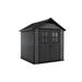 Keter Newton 7.5x7 ft. Resin Outdoor Storage Shed w/ Floor for Patio Furniture & Tools, Graphite | 99.2 H x 89.8 W x 87.9 D in | Wayfair 249496