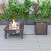 LeisureMod Walbrooke 20" H x 26.8" W Propane Outdoor Fire Pit Table w/ Lid Aluminum in Brown | 20 H x 26.8 W x 26.8 D in | Wayfair WBRS-27-20-GL