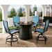 Canora Grey Alejandria Round 4 - Person 48" Long Aluminum Bar Height Outdoor Dining Set Metal in Black/Brown | 48 W x 48 D in | Wayfair