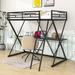 Mason & Marbles Eugenie Twin Metal Loft Bed w/ Built-in Desk & Ladder in Black | 69 H x 42 W x 77 D in | Wayfair 9DFE1251846A4E9F8E1498BA50C699E8