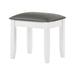 Orren Ellis Vyara Solid Wood Accent Stool in Glossy White Faux Leather/Wood/Upholstered/Leather in Brown/Gray/White | Wayfair