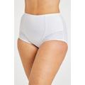 Bonmarche White Lace Leg Trim Medium Control Briefs, Size: 9