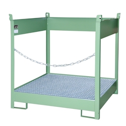 Fass Stapelpalette FSP 4 lackiert RAL6011 Resedagrün Umwelt Lagertechnik Image