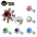 G23 Titan Piercing Ohr stecker Frauen Opal cz Labret ewig Gewinde Großhandel Ohrring Tragus Knorpel