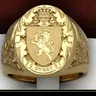 Herrschsüchtig Crown Lion dichtung Vintage Gold Farbe Ringe für Männer Mode Hochzeit Schmuck