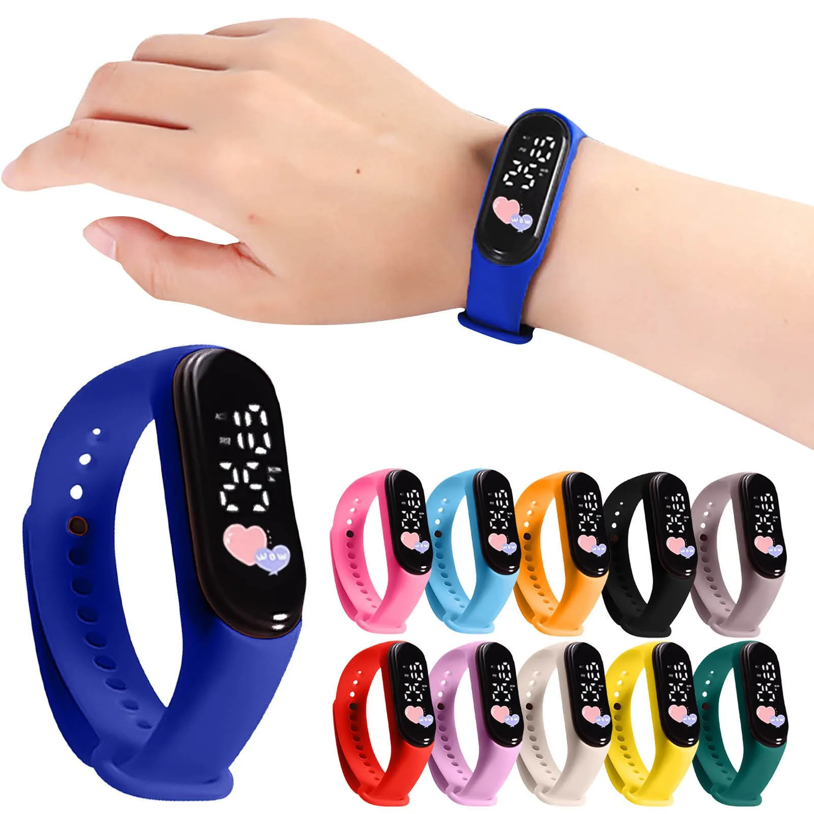 LED Digital Kinder Uhren Geburtstag Geschenk Für Mädchen Junge Sport Frauen Kinder Uhr Wasserdicht Armband Armbanduhr reloj niño Image