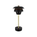 Lampe à poser rechargeable en métal noir et doré