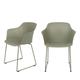 Lot de 2 fauteuils de table en plastique et métal - Vert