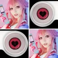 UYAAI Contact Lens Pink Heart Contact Lenses 14.5mm Purple Circle Lenses Big Eyes Halloween Anime