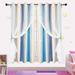 Pro Space Colorful Blackout Curtains Rainbow Striped Curtains for Kids Room (2 Panels)