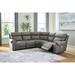 Signature Design by Ashley Starbot Fossil 5-Piece Power Reclining Sectional - 131"W x 131"D x 42"H