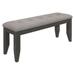 Lyla 47 Inch Dining Bench, Sleek Cushioned Seat, Rustic Gray Wood Frame