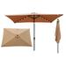 10 x 6.5 ft Solar LED Lighted Rectangular Outdoor Market Umbrella, Weather-UV-Water Resistant