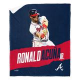MLB Player Atlanta Braves Ronald Acuna Jr. Silk Touch Sherpa Throw
