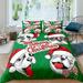 Santa Claus Tree Reindeer Printed Christmas Bedding Bed Sets Comforter Cover Set Christmas Duvet Cover Holiday for Kids Gift