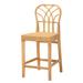 bali & pari Monaco Bohemian Natural Rattan and Mahogany Wood Counter Stool