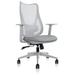 High Back Ergonomic Mesh Office Chair PU Leather Seat Adjustable Lumbar Swivel Executive Conference Room Hotel Bedroom Work