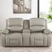 Hydeline Westminster Zero Gravity Power Recline and Headrest Top Grain Leather Loveseat with Built in USB Ports and Console