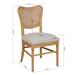 Classic Dining Chairs, with Wood Legs Accent Chairs and Round Rattan Back Elegant Kitchen Side Chair Lawn Chairs (Set of 2)