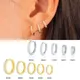 Boucles d'oreilles créoles minimales en acier inoxydable cristal contre-indiqué petite boucle