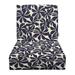 RSH DÃ©cor Indoor Outdoor Foam Back Deep Seating Chair Cushion Set 24â€� x 24â€� x 5â€� Seat and 24â€� x 21â€� x 3 Back Twirly Deep Blue Floral