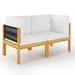 Irfora 2-seater Patio Bench with Cushions Solid Acacia Wood