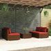 Irfora 5 Piece Patio Set with Cushions Poly Rattan Brown