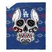 MLB Candy Skull Los Angeles Dodgers Silk Touch Sherpa Throw