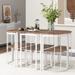 7-Piece 55" Dining Table Set with Faux Marble Compact and 6 Chairs