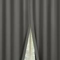 Sun Zero Aria 2-pack Magnetic Closure Theater Grade 100% Blackout Back Tab Curtain Panel Pair 52 x96 Gray