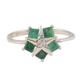 Film Star,'Rhodium-Plated Emerald and Cubic Zirconia Cocktail Ring'