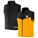 Men's NFL x Darius Rucker Collection by Fanatics Black Pittsburgh Steelers Colorblocked Full-Zip Vest